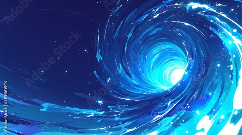 Abstract Neon Color Waves Cartoon Anime Style Background