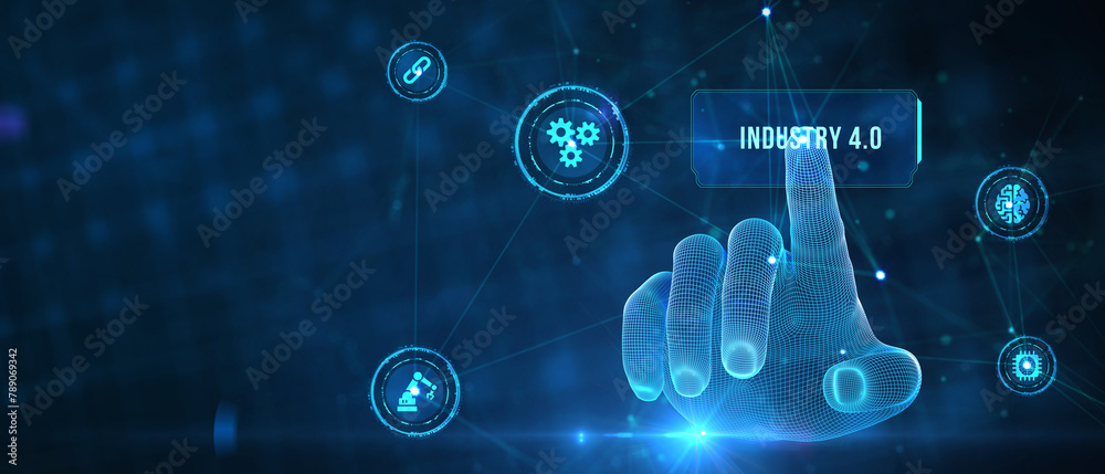 Industry 4.0 Cloud computing, physical systems, IOT, cognitive computing industry. 3d illustration Industry 4.0 Cloud computing, physical systems, IOT, cognitive computing industry. 3d illustration