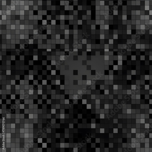 Abstract digital data technology square black and grey pattern pixel background with copy space. Modern futuristic trendy gradient pixel design. Vector illustration