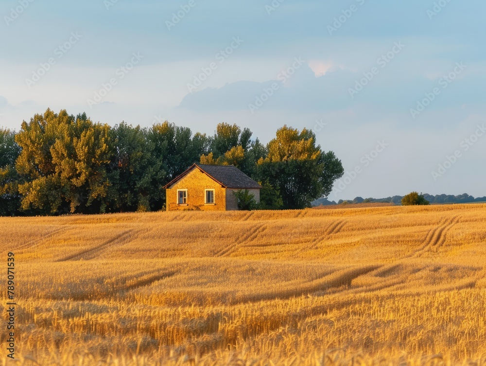 Golden Wheat Sanctuary: Warm Glow Amidst Fields Golden Wheat Sanctuary: Warm Glow Amidst Fields