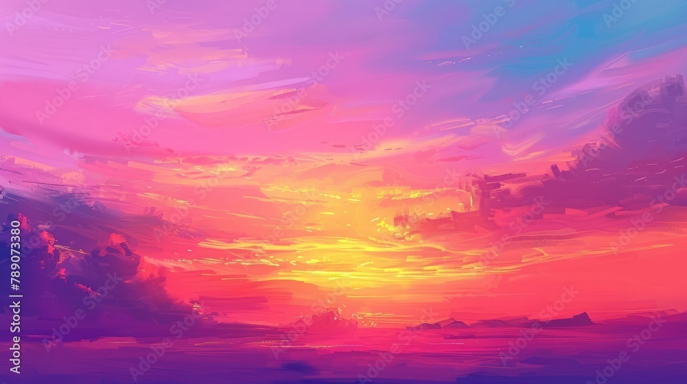 serene sunset background with vibrant hues of orange and pink painting the sky, evoking a sense of peace and serenity.