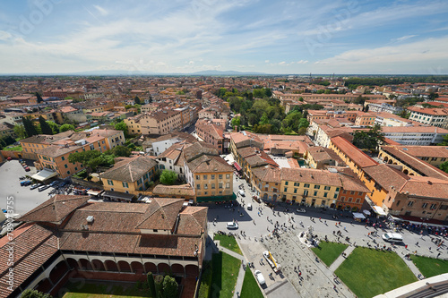 "Bird's-eye view from Pisa Tower captures the city's charm