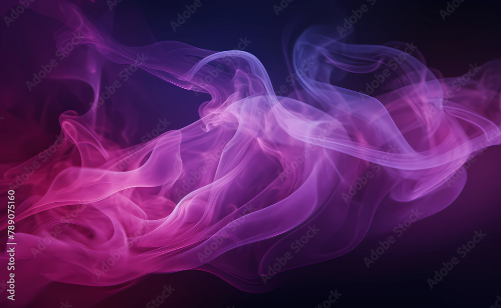 A dark purple and pink colored background with clouds of smoke in the foregroun