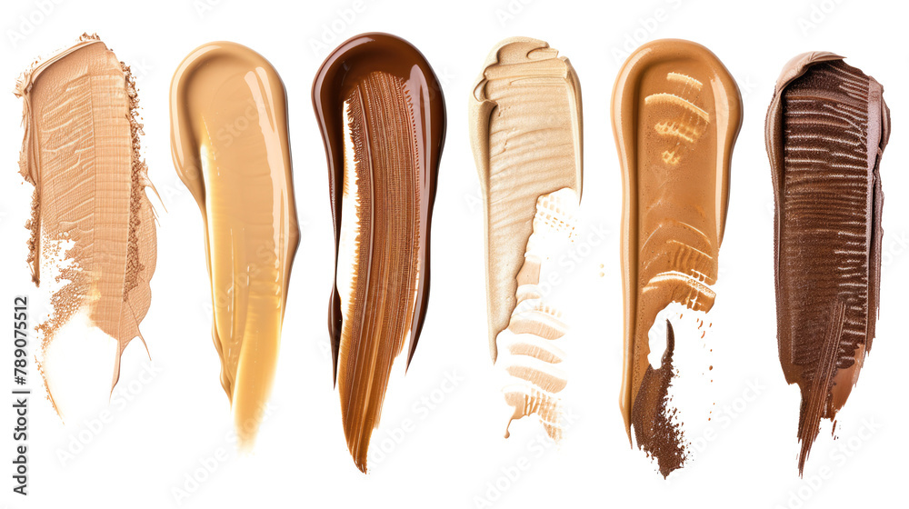 set collection of skin toned make-up smear isolated set collection of skin toned make-up smear isolated