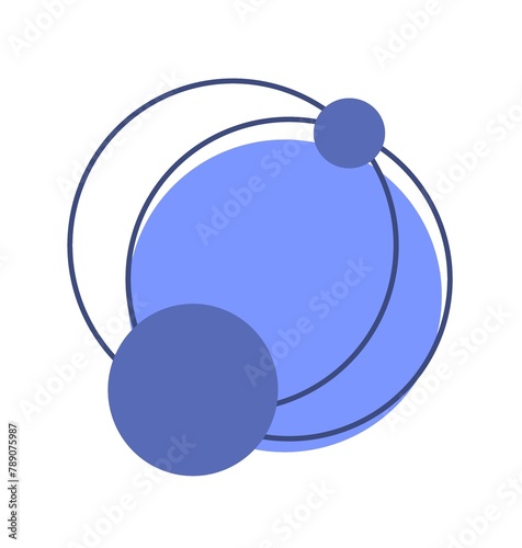 Round abstract icons in a shade of blue , design different circle geometry design , circle of different shapes for design , circle logo illustration.