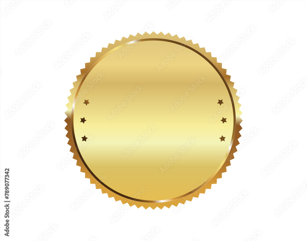 Golden stamp isolated on white background luxury seals vector design