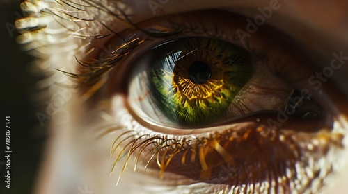 green hazel eye closeup detail macro shot : Generative AI
