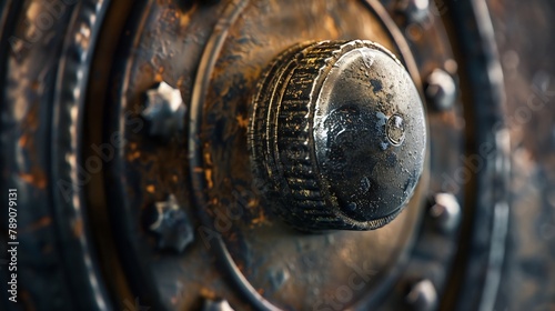 Close up on an old metal doorknob : Generative AI