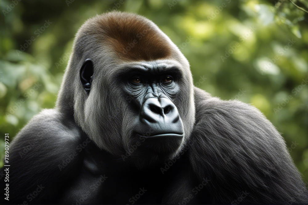 lowland Gorilla Western ape jungle animal large africa primate mammal lowland Gorilla Western ape jungle animal large africa primate mammal
