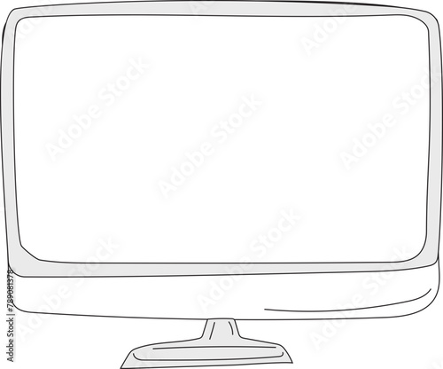 Hand drawn computer on a transparent background.
