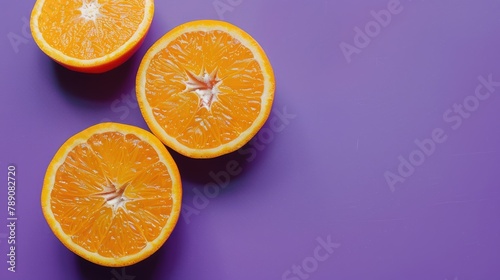 Ripe oranges on a colored background. Fruits are rich in vitamins. Citrus fruits. A place for the text.