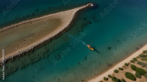 Aerial view of a waterbike  Sicily  italy.generative.ai