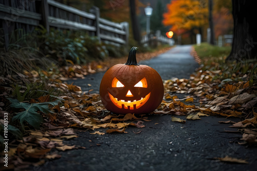 jack o lantern on the path