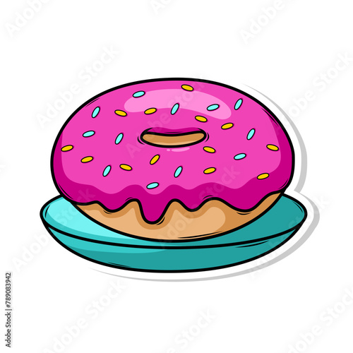 Delicious donut vector hand draw illustration