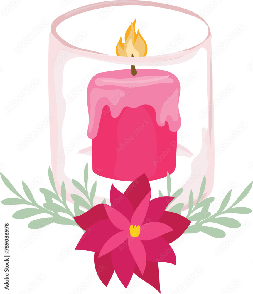 Christmas candle illustration on transparent background.
Christmas candle illustration on transparent background.