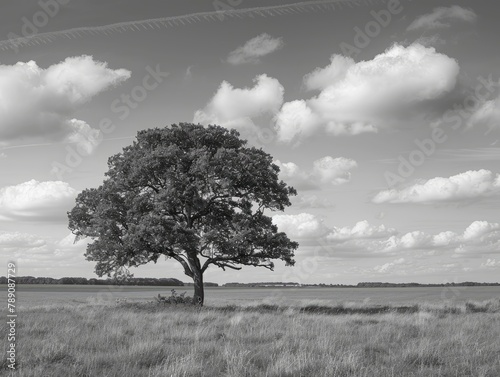 Meadow Solace: Sentinel Tree Reaching for the Sky