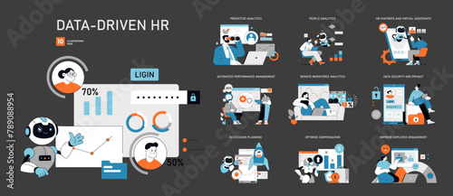 Data-Driven HR set Vector illustration