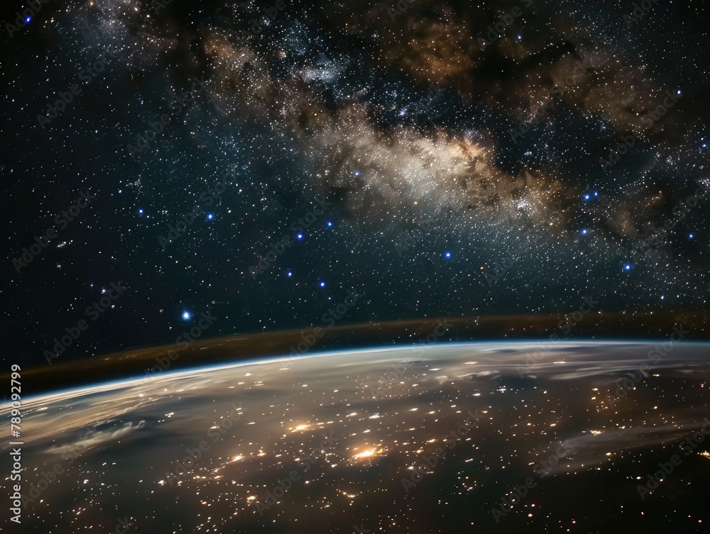 Fototapeta premium Starry Heights: Glimpses of Celestial Wonder