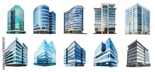 modern business building isolate on transparency background PNG