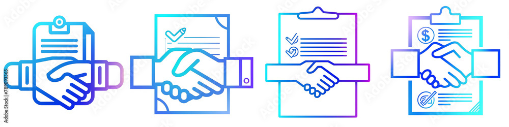Financial Agreement clipart collection, symbol, logos, icons isolated on transparent background