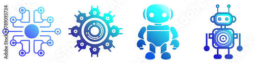 Automated System clipart collection, symbol, logos, icons isolated on transparent background