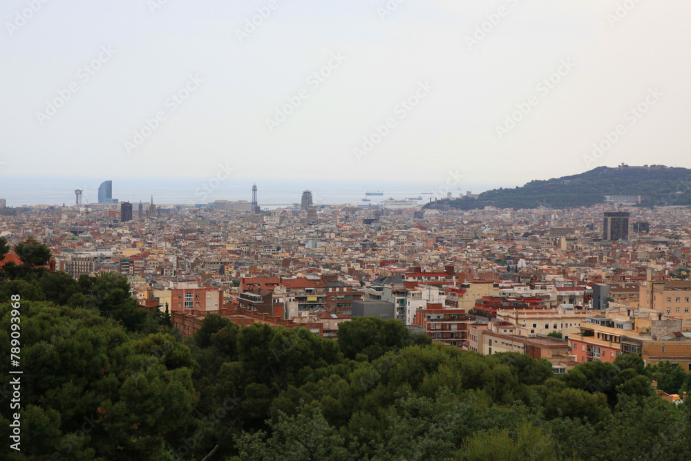 Barcelona, Spain, view of the city from the mountain