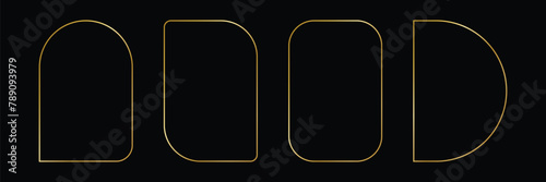 Fototapet Golden thin frames set