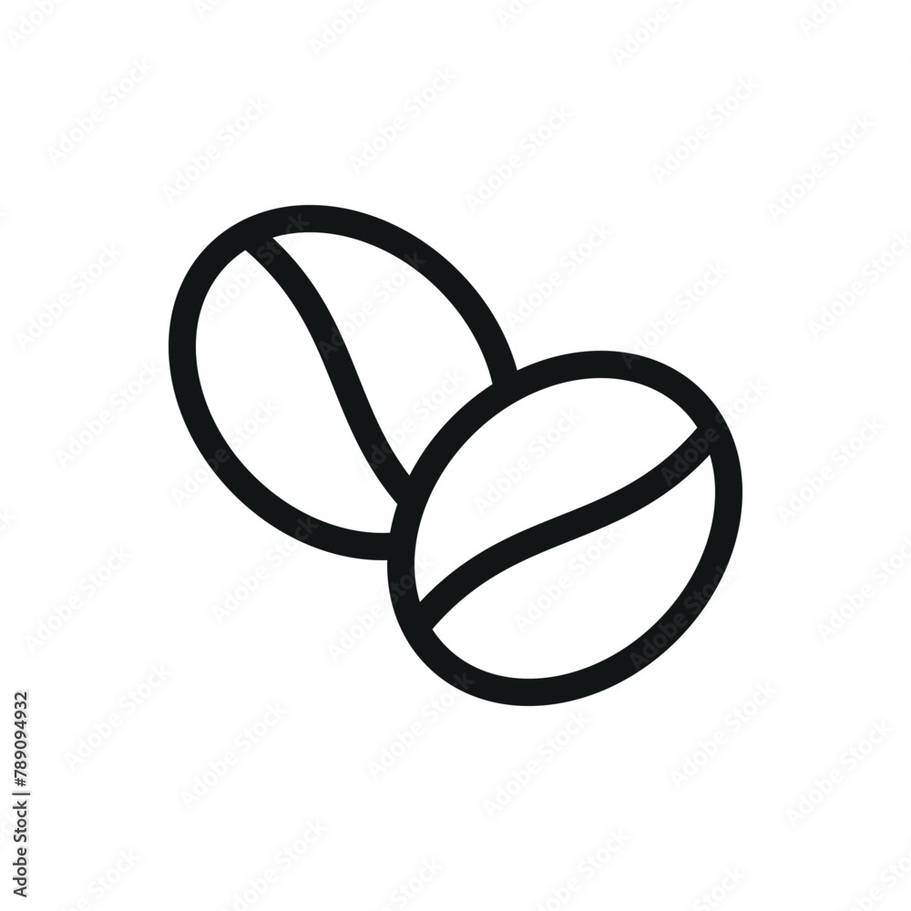 Coffee beans isolated icon, coffee vector symbol with editable stroke Coffee beans isolated icon, coffee vector symbol with editable stroke