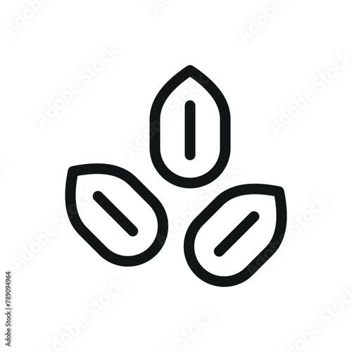Raw shelled peanuts isolated icon, organic shelled groundnuts vector symbol with editable stroke