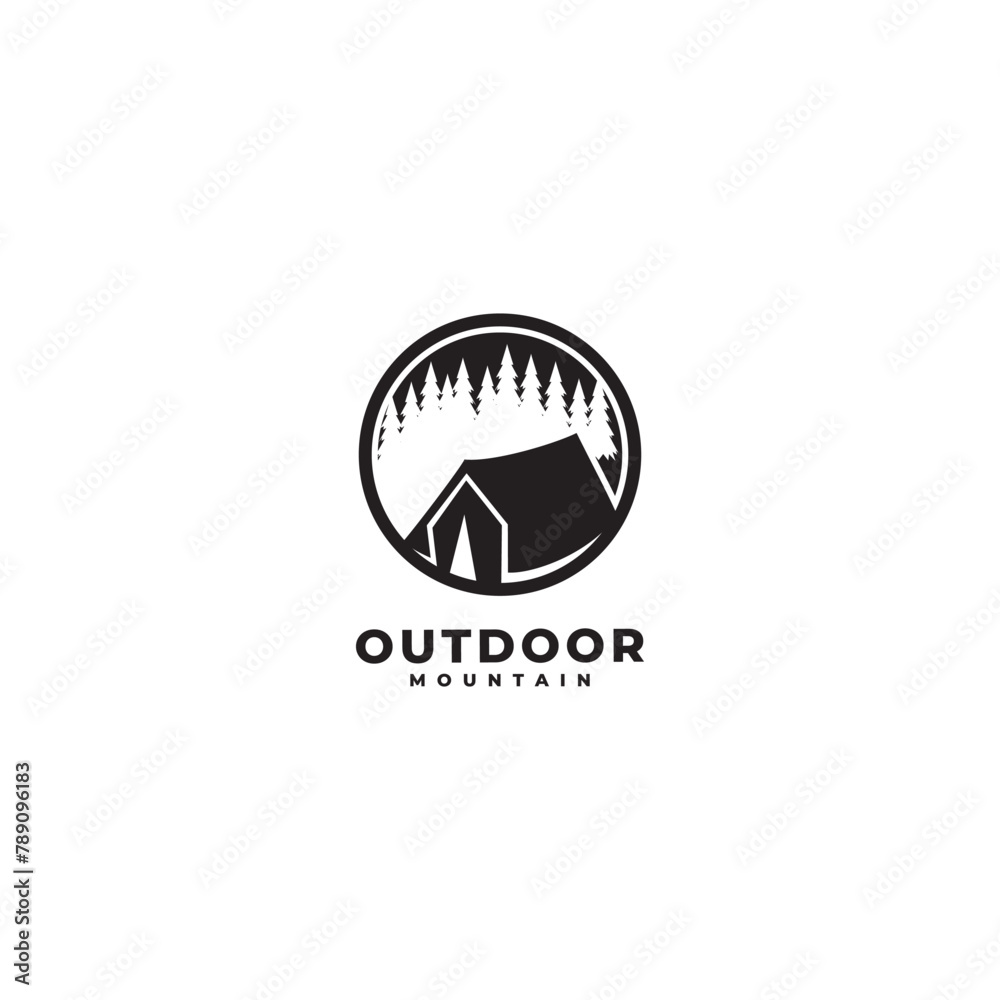 pine forest mountain and camping site logo icon vector template pine forest mountain and camping site logo icon vector template