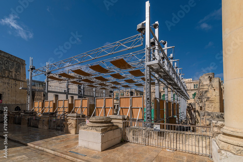 Pjazza Teatru Rjal in the historic center of Valletta, Malta photo