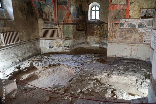Excavations of the old brick floor of St. Sophia's Cathedral in the temple   