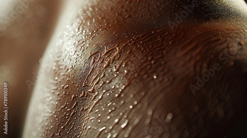 Back Detailed texture of human skin Close up shot of young africanamerican male body Skincare bodycare healthcare hygiene and medicine concept Looks beauty and wellkept Dermatology : Generative AI photo