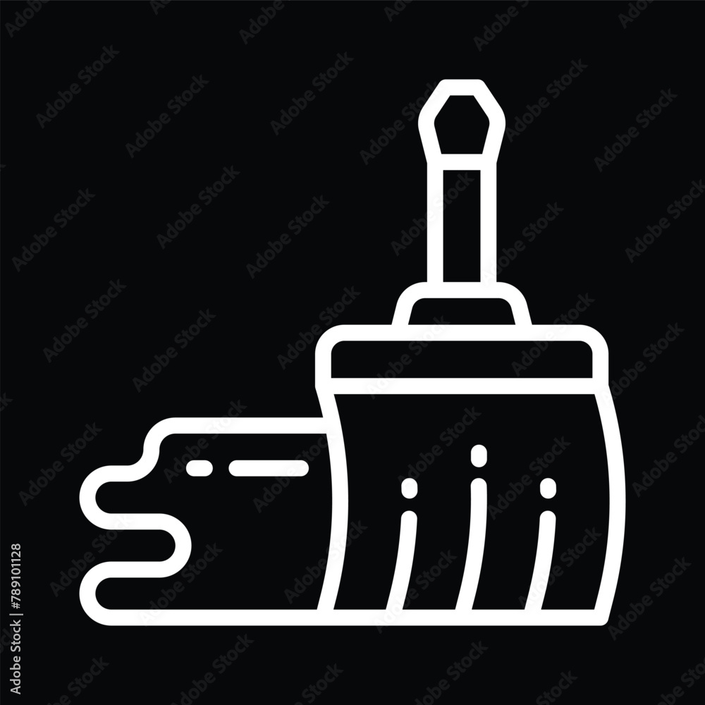Obraz premium brush with paint icon outline