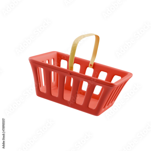 3d shopping supermarket basket icon (ID: 789101317)