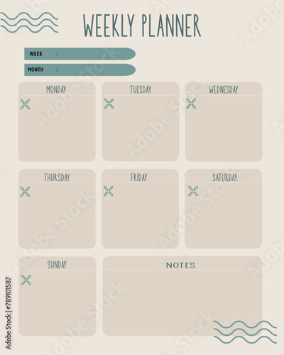 simple green weekly planner
