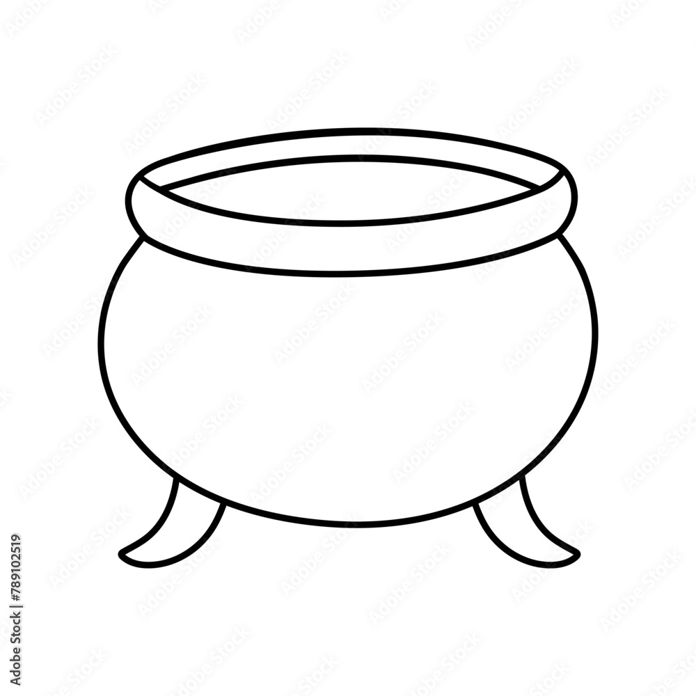 Cauldron icon vector. Boiler illustration sign. Pot symbol. Caldron logo.