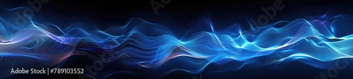 Abstract blue color gradient background with sound waves