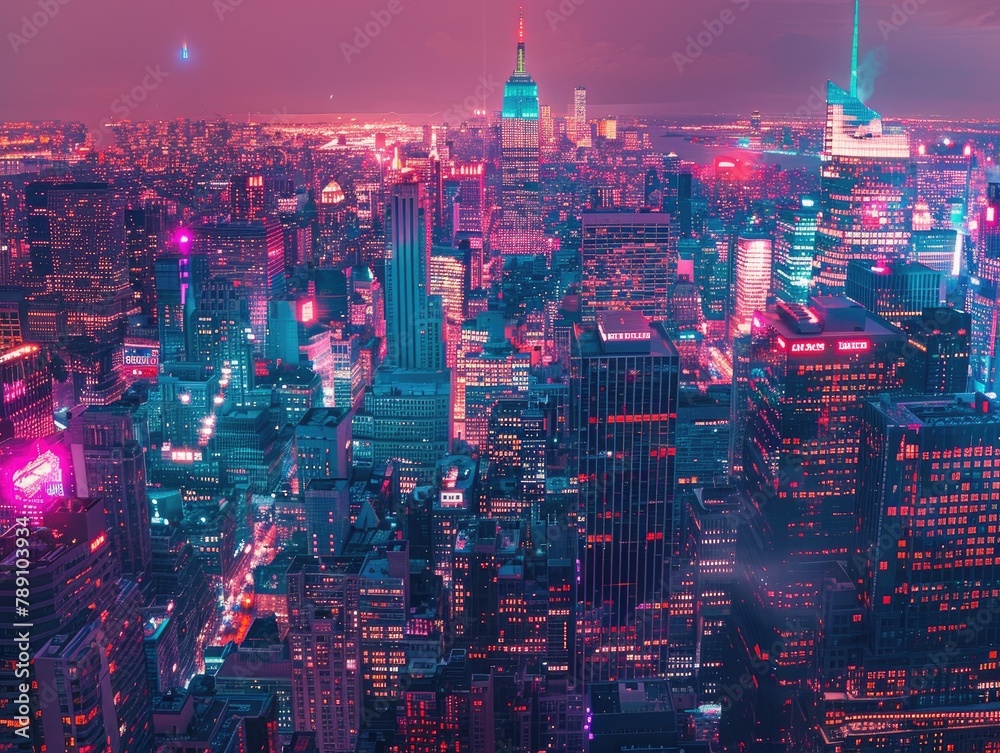 Fototapeta premium Metropolis Melody: Within the sprawling metropolis