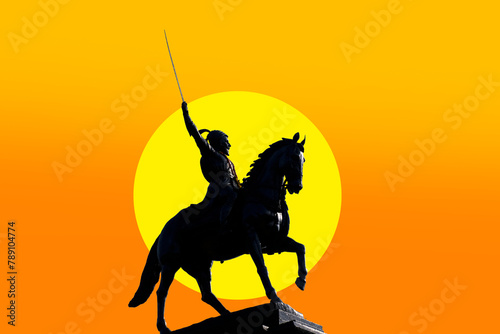 Statue of Chatrapati Shivaji Maharaj at Pratapgad near mahabaleshwar, Pratapgad, Maharashtra, India.