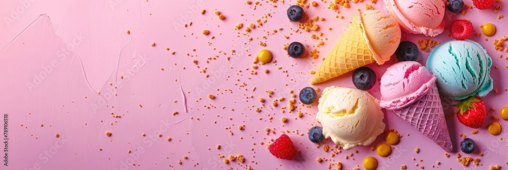 Colorful Ice Cream Concept A Delicious and Creative Wallpaper Design