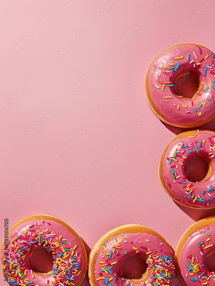 Creative Food Concept Vibrant Donut Display for Customizable Text Designs