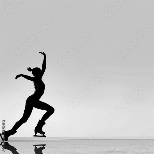 Elegant Silhouette of a Figure Skater in Art A Dynamic Wallpaper Backdrop