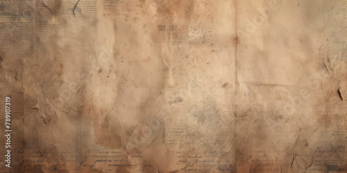 faded wallpaper, aged newsprint texture as background . Generative AI photo