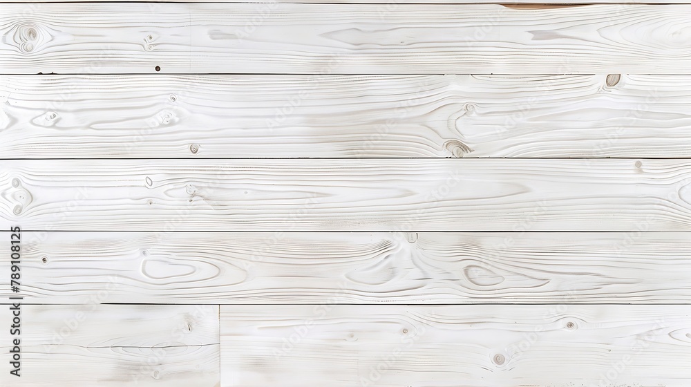 Naklejka premium Seamless wood planks texture Vintage white painted and softly weared tileable white wooden background flatlay top view : Generative AI