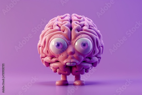 Intrigued brain character w...