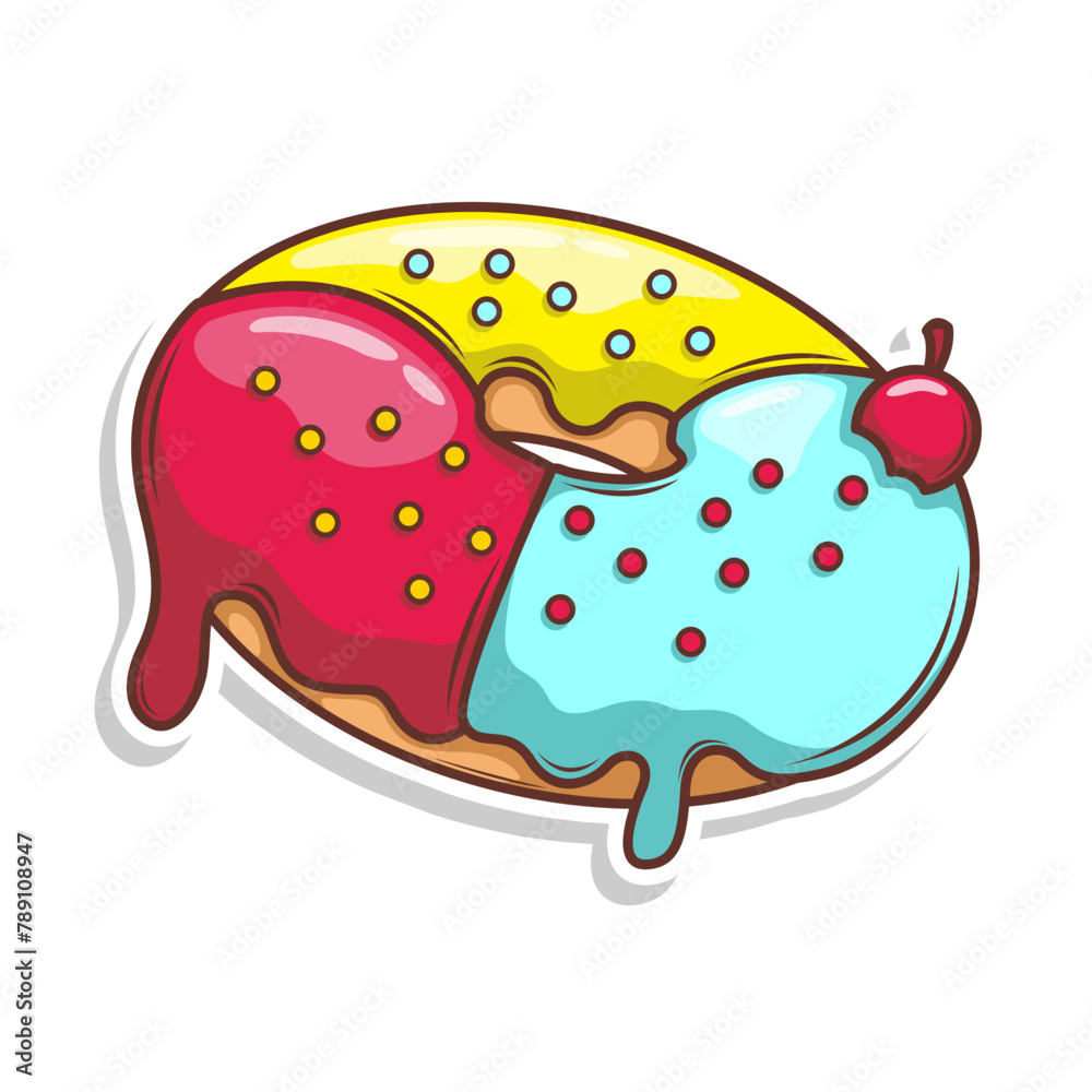 Delicious donut vector hand draw illustration Delicious donut vector hand draw illustration