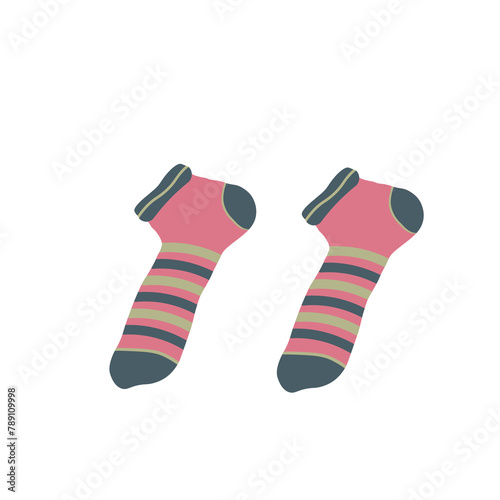 PNG, Set of colorful fun socks hang on a rope for men and women. Colorful set of trendy socks. Cartoon flat design style. Vector illustration