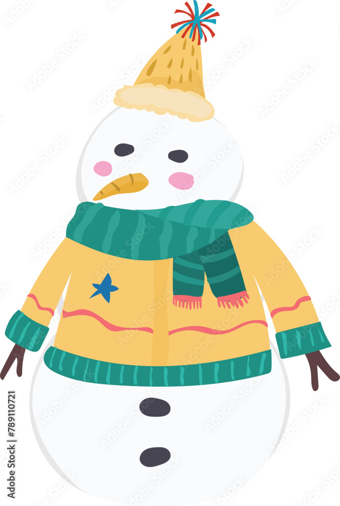 Christmas snowman cartoon on a transparent background. Christmas snowman cartoon on a transparent background.