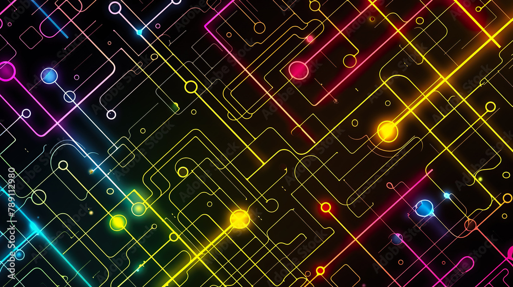 a line pattern made with outlines and neon light a line pattern made with outlines and neon light